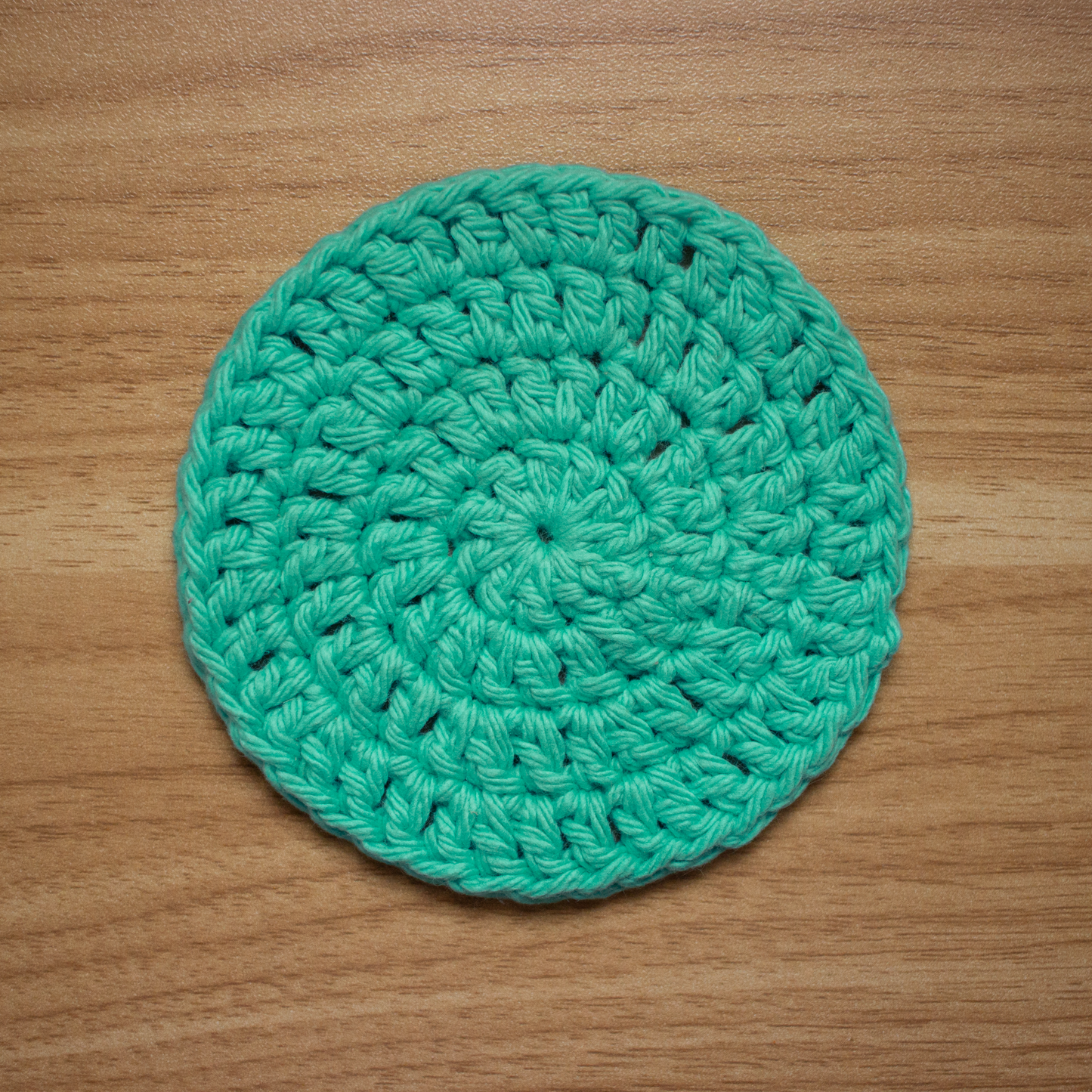 Cyan Crocheted Cotton Coaster
