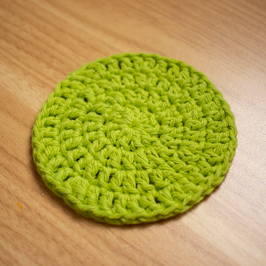 Lime Crocheted Cotton Coaster