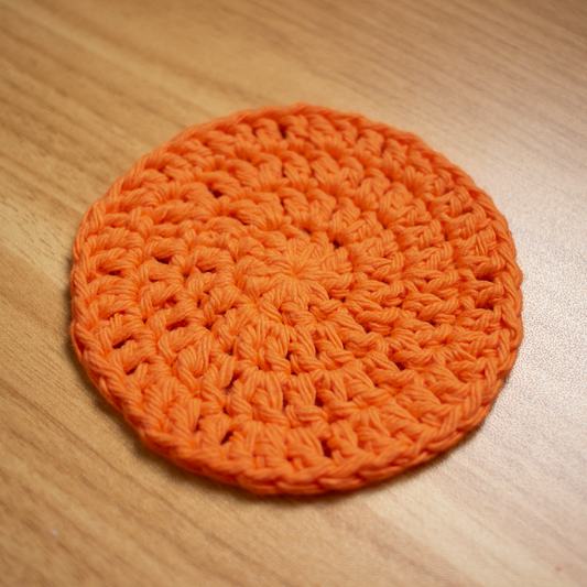 Orange Crocheted Cotton Coaster