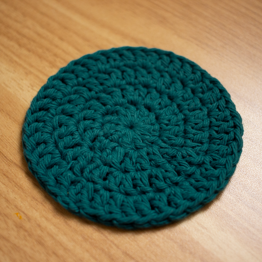 Peacock Crocheted Cotton Coaster