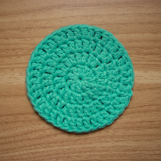 Cyan Crocheted Cotton Coaster