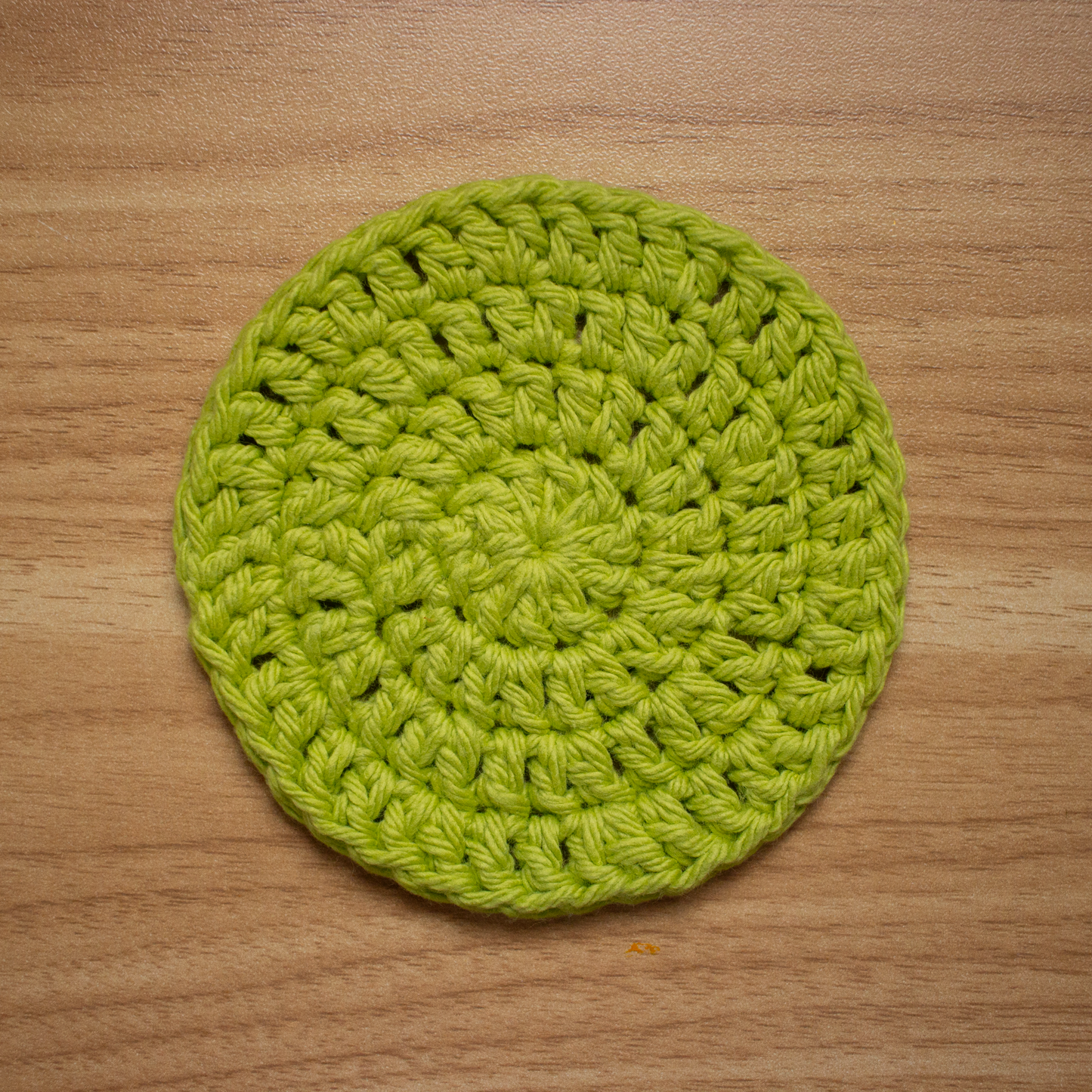 Lime Crocheted Cotton Coaster