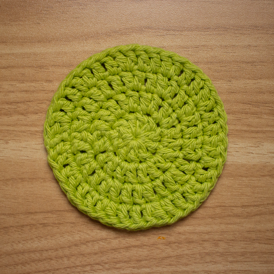 Lime Crocheted Cotton Coaster