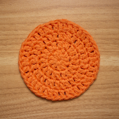 Orange Crocheted Cotton Coaster